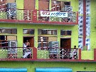 A Motel visible from the train